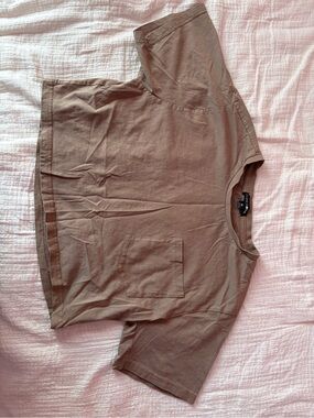 Boxy Short Sleeve Pocket Tee - Brown